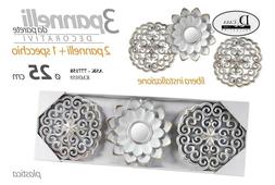 O 25cm Specchiera + 2 Pannelli Decorativi Parete Muro Ask 77
