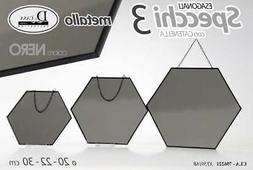 Esagonali Metallo Catenella Colore Nero 20-22-30cm Casa Cla-