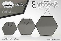 Esagonali Metallo Catenella Colore Nero 20-22-30cm Casa Cla-