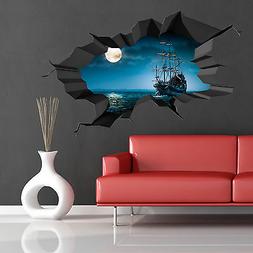 A Pieni Colori 3D Pirata Mare Oceano Cave Barca Luna Incrina