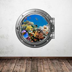 Acquario Pesci Mare Obl&ograve; Adesivo da Parete Cameretta Bambin