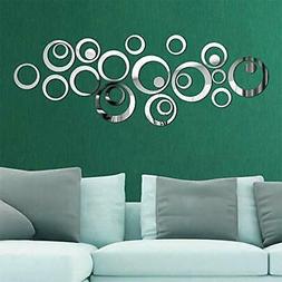 Adesivi da parete in acrilico con cerchi 3D, decorazione a s