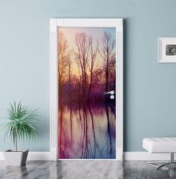 O Trova In Acqua - Adesivo Per Porta 200x90cm Tappezzeria