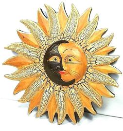 ARTE IN LEGNO CRACKLE INDONESIA SOLE LUNA DIPINTO A MANO CM 