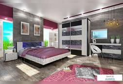 Camera da letto matrimoniale completa di rete a doghe modell