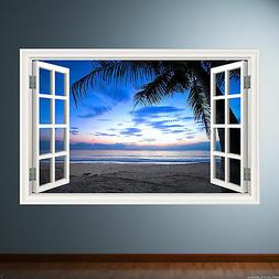 Completo Colore Tramonto Luna Spiaggia Muro Adesivo Decalcom