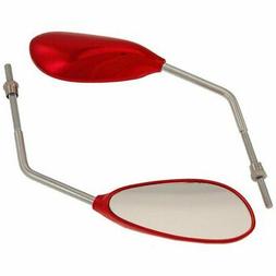 Retrovisori Moto Rossi Goccia Mm 8 Gambo Lungo One