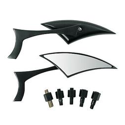 Etti Retrovisori Specchi Moto Adattatori Custom Nero Dx+sx