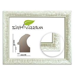 Cornice barocca BA1082, decorato bianco, in diverse varianti