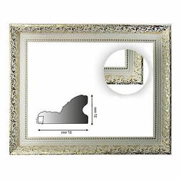cornice barocca bianco con ornamenti d'oro 469 BIA / Oro, di