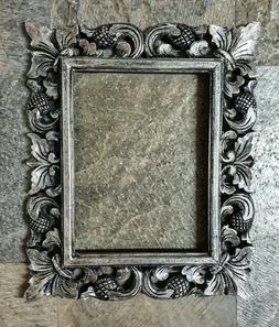 O In Legno Bianco Intarsiato Dipinto In Foglia D'argento