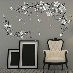 Farfalla Vite Fiore Adesivi In Vinile Muro Parete Arte,Da Mu