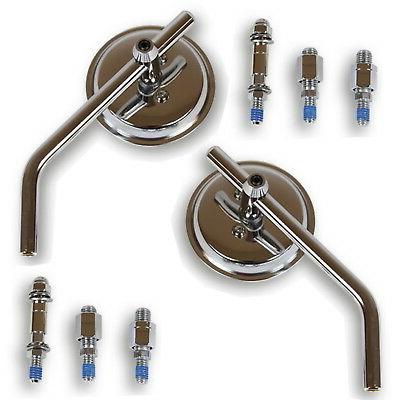 1 paio specchio cromato rotondo piccolo 2