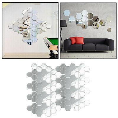 100pcs di modo 3d specchio esagonale acrilico