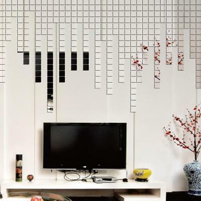 100pz 2cm quadrato specchio adesivo da parete