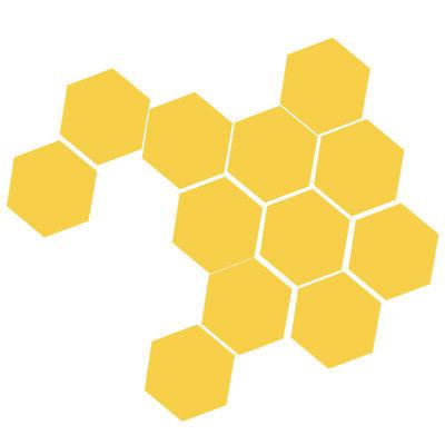 12 pezzi adesivi murali esagonale forma abbellimenti