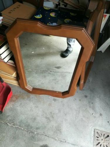2 specchi legno marrone vintage specchio da