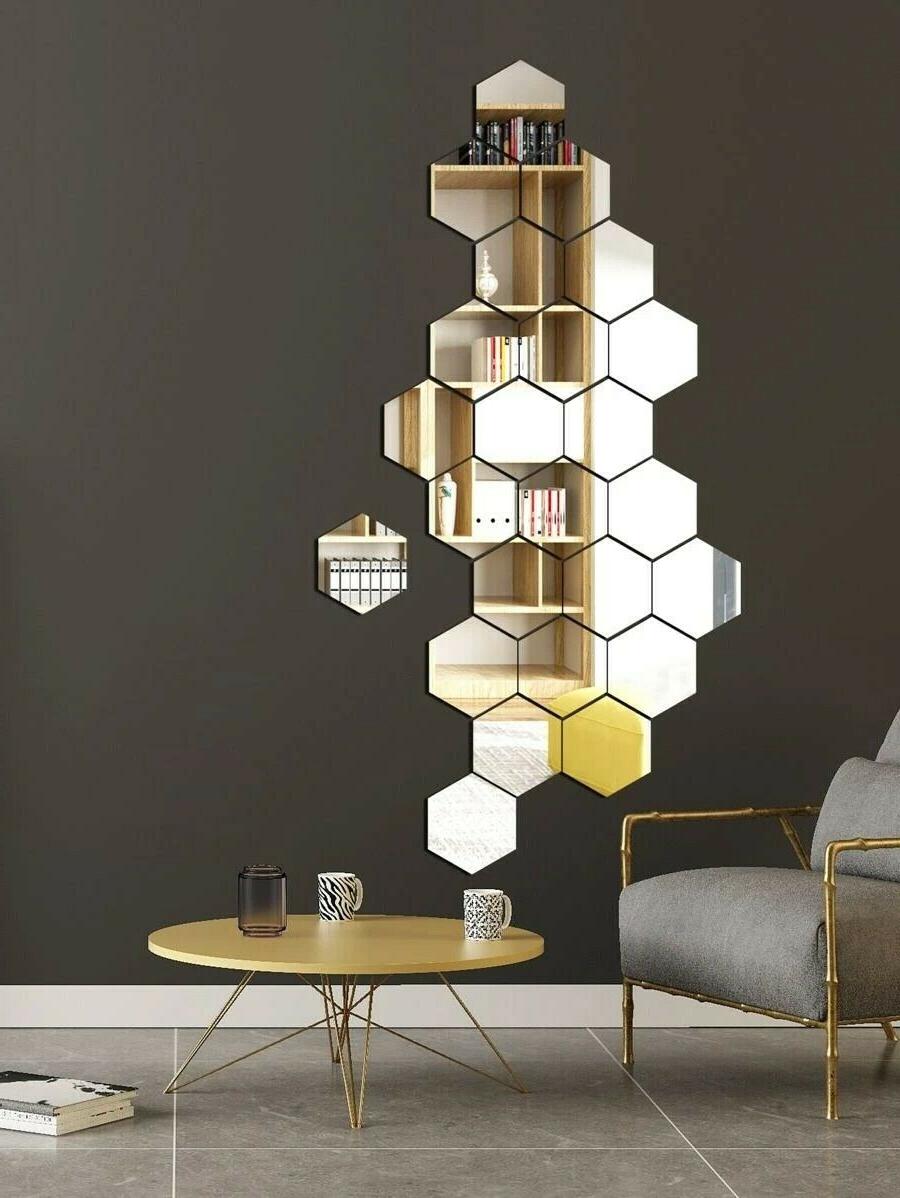 24 pezzi specchio da muro a mosaico