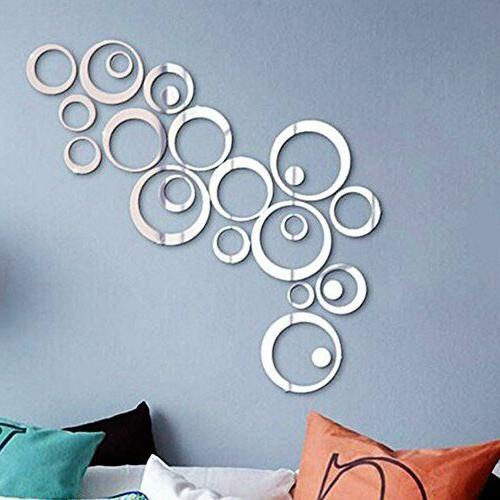 24pz adesivi specchi da parete decorazioni per