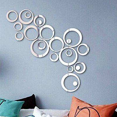 24pz adesivi specchi da parete decorazioni per