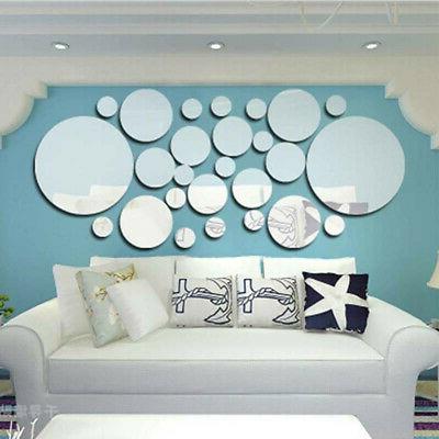 26pcs cerchio specchio piastrelle adesivo da parete