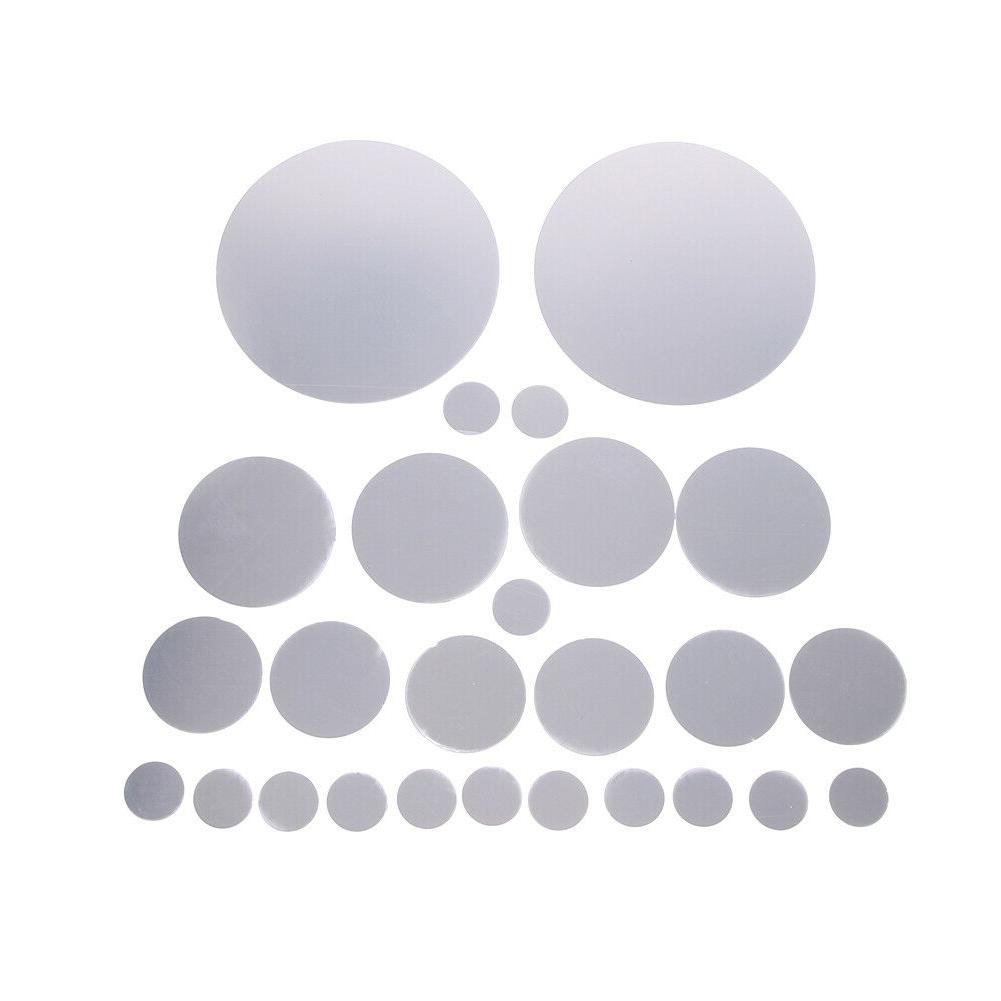 26pcs decorativo specchi adesivi da parete argento