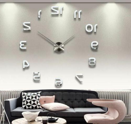 3d design orologio da parete soggiorno specchio