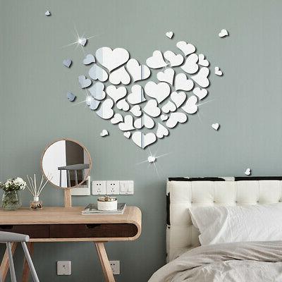 3d specchio piacevole cuore adesivo da parete