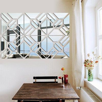 4 pezzi 3d specchio piastrelle mosaico muro