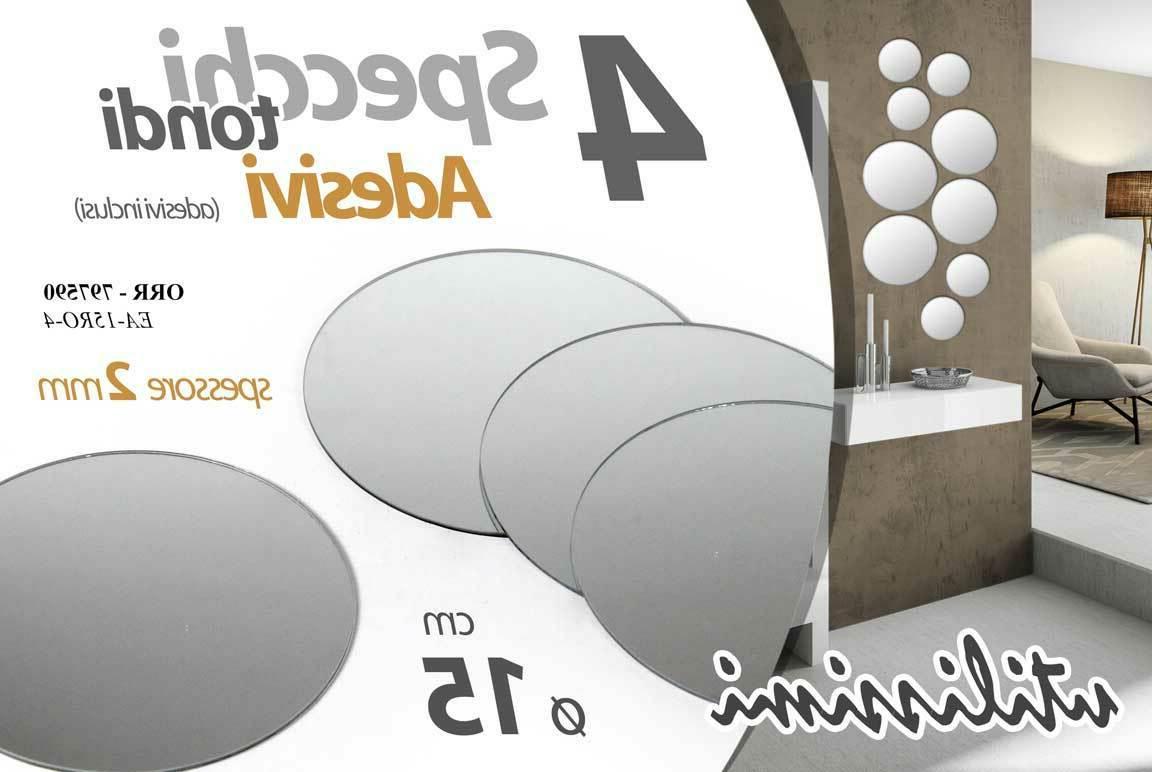 4 specchi adesivi tondi 15cm cucina bano