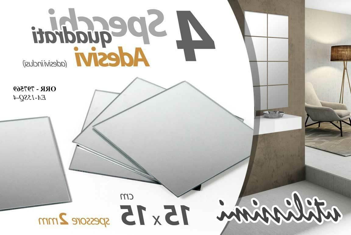 4 specchi quadri adesivi 15 cm cucina