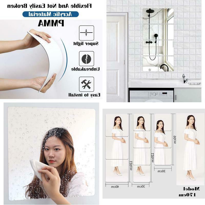 8pcs adesivi murali per piastrelle a specchio