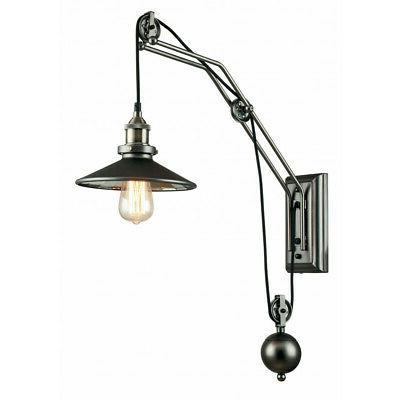 applique carrucole rustica metallo vetro specchio lampada