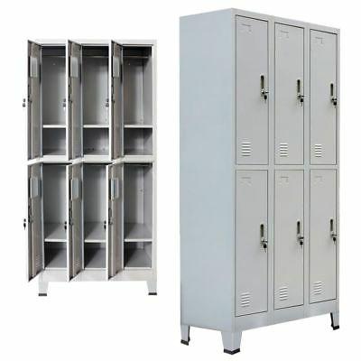 armadio con 6 scomparti in acciaio grigio