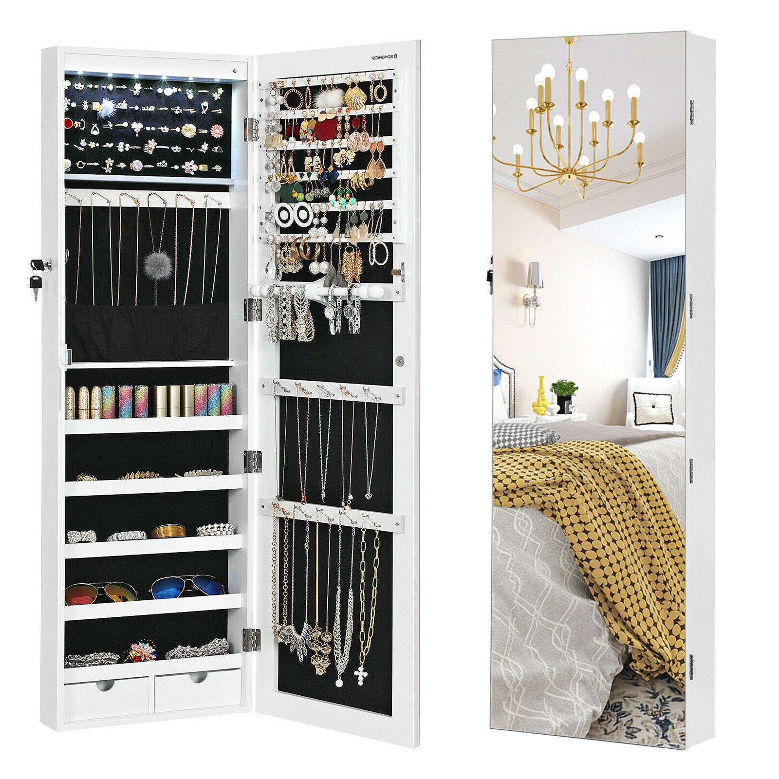 armadio portagioielli da parete con specchio senza