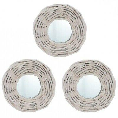 ax specchi set 3pz bianchi vimini bagno