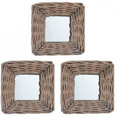 ax specchi set 3pz vimini bagno decorazione