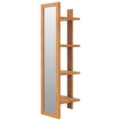 ax specchio parete massello teak bagno 4mensole
