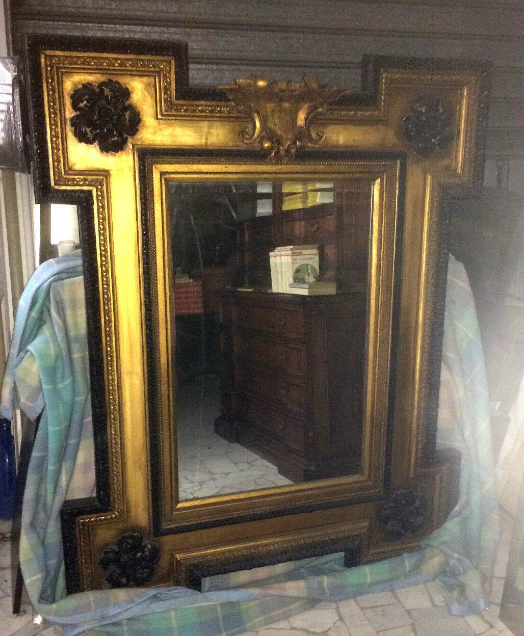 bellissimo grande specchio antico barocco oro