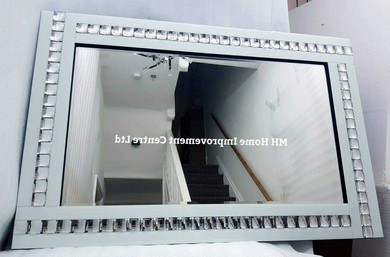 bianco specchio da parete elegante scintillante argento