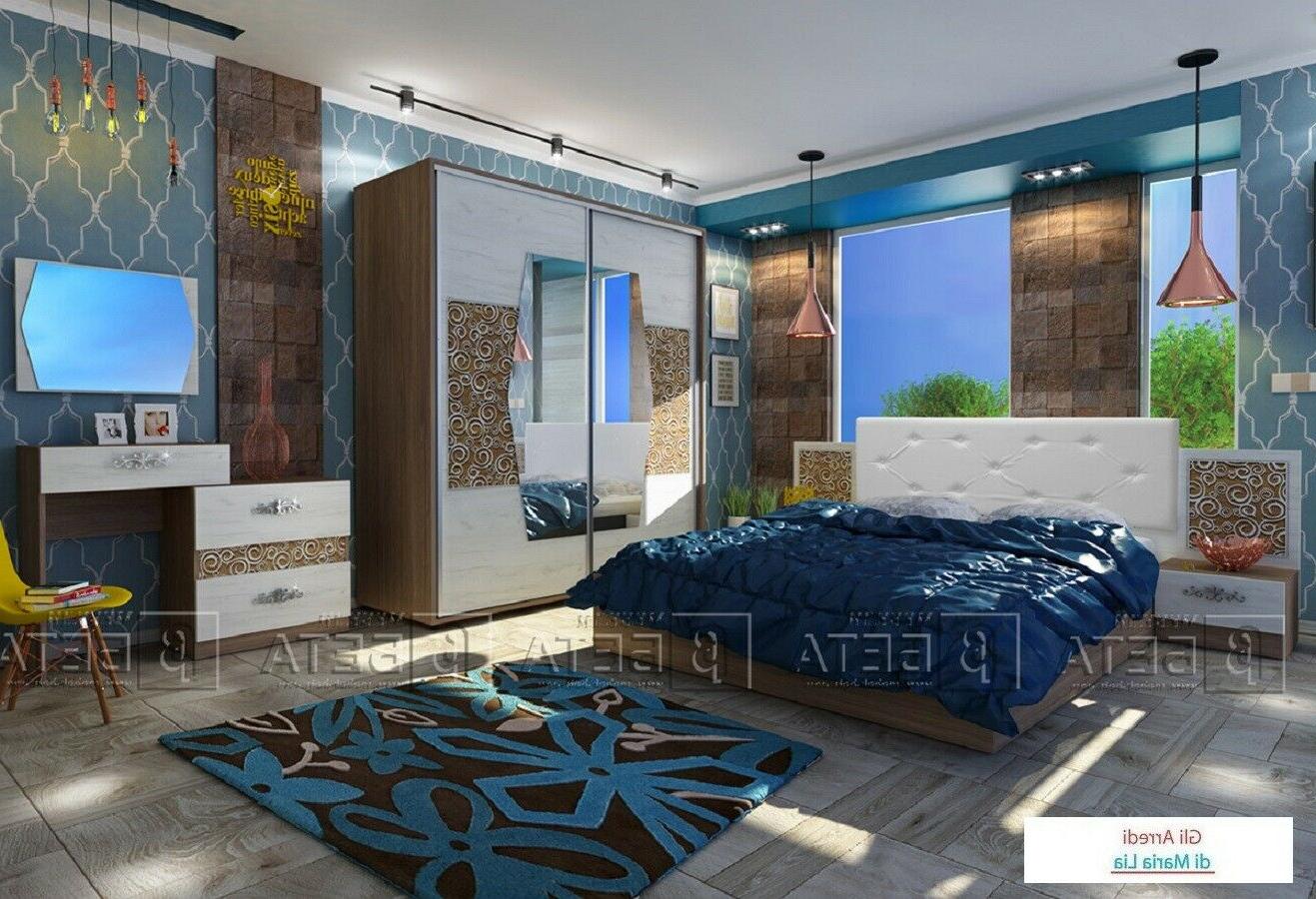 camera da letto moderna completa con letto