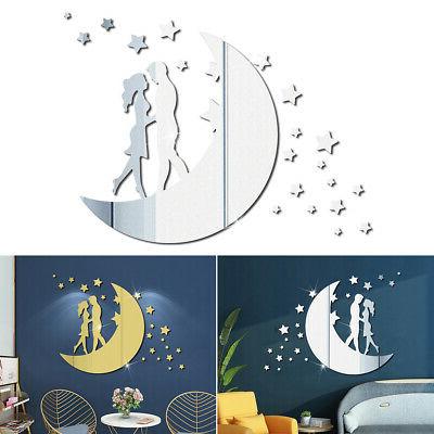 casa adesivi da parete specchio luna stars