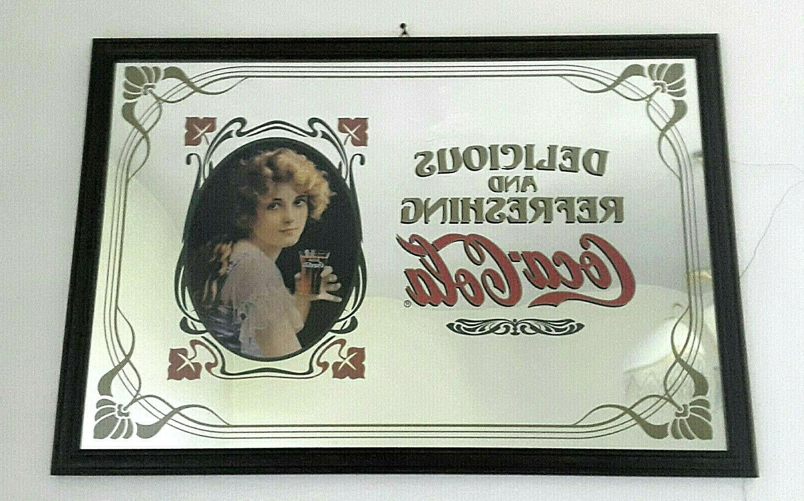 coca cola grande specchio con cornice coeva