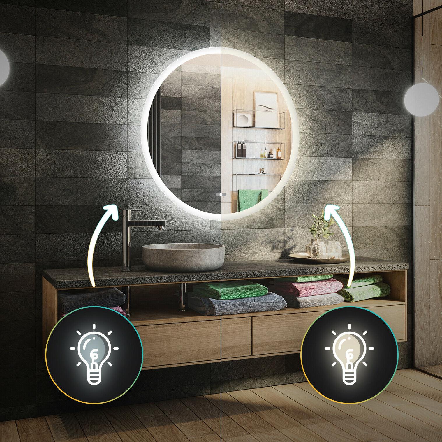 controluce led specchio illuminazione da bagno rotondo