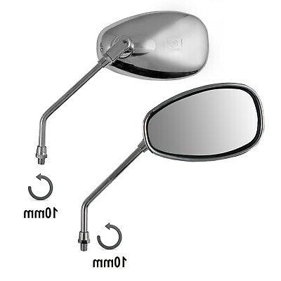 coppia retrovisori specchietti specchi moto scooter cromati