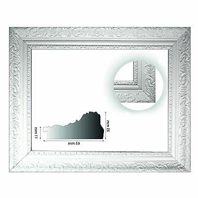 cornice barocca bianca finemente decorati 466 bia