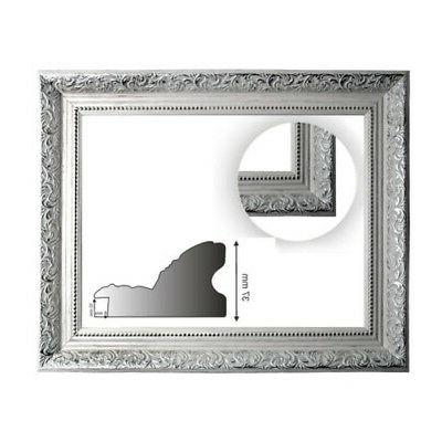 cornice barocca bianco con argento decorato 469