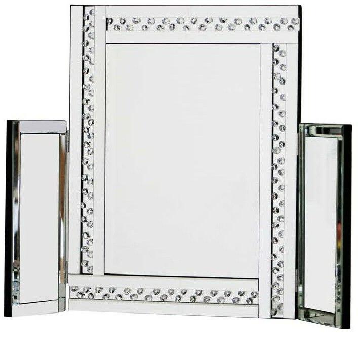 elegante vanita toeletta specchio grande sfarzo argento