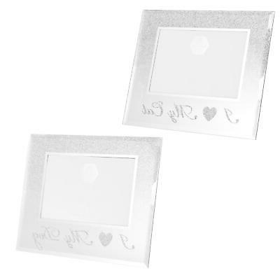 foto cornice argento specchio con glitter dettaglio