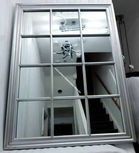 grande finestra parete specchio argento stile antico